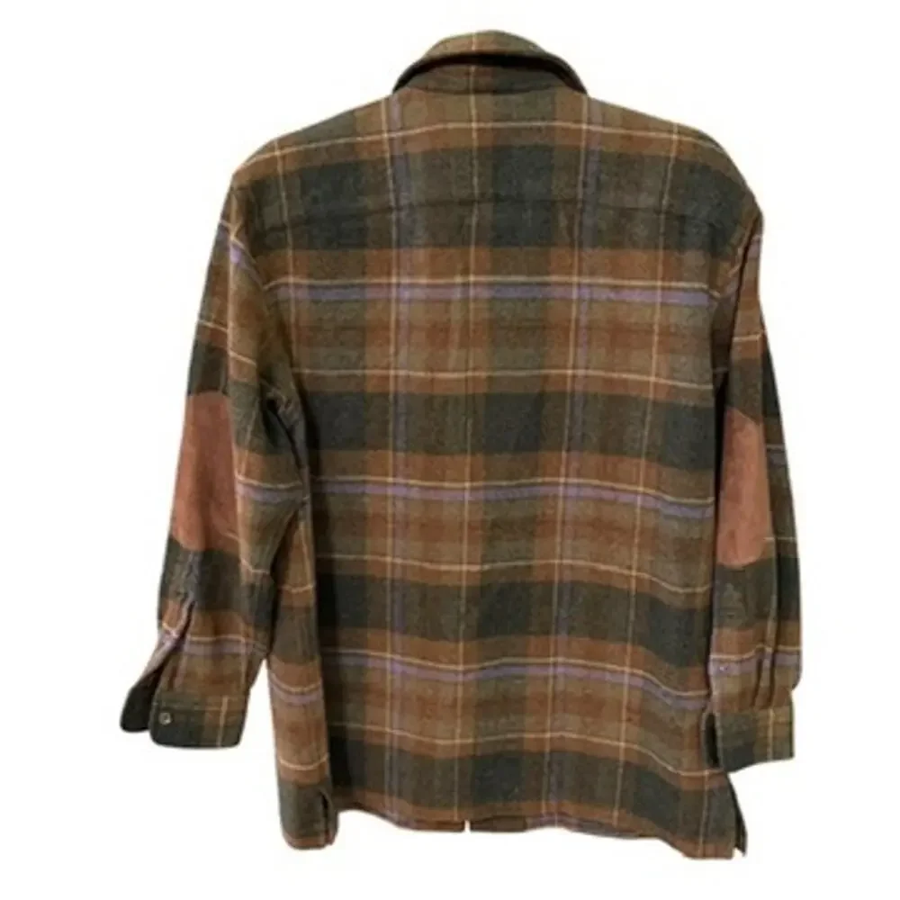Lauren Ralph Lauren Shirt Jacket Men Size Small Lambswool Patch Elbows Preppy